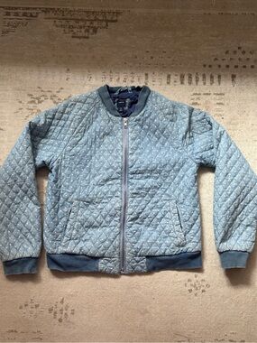 Gap Kids Blue Polka Dot Quilted Bomber Jacket XXL